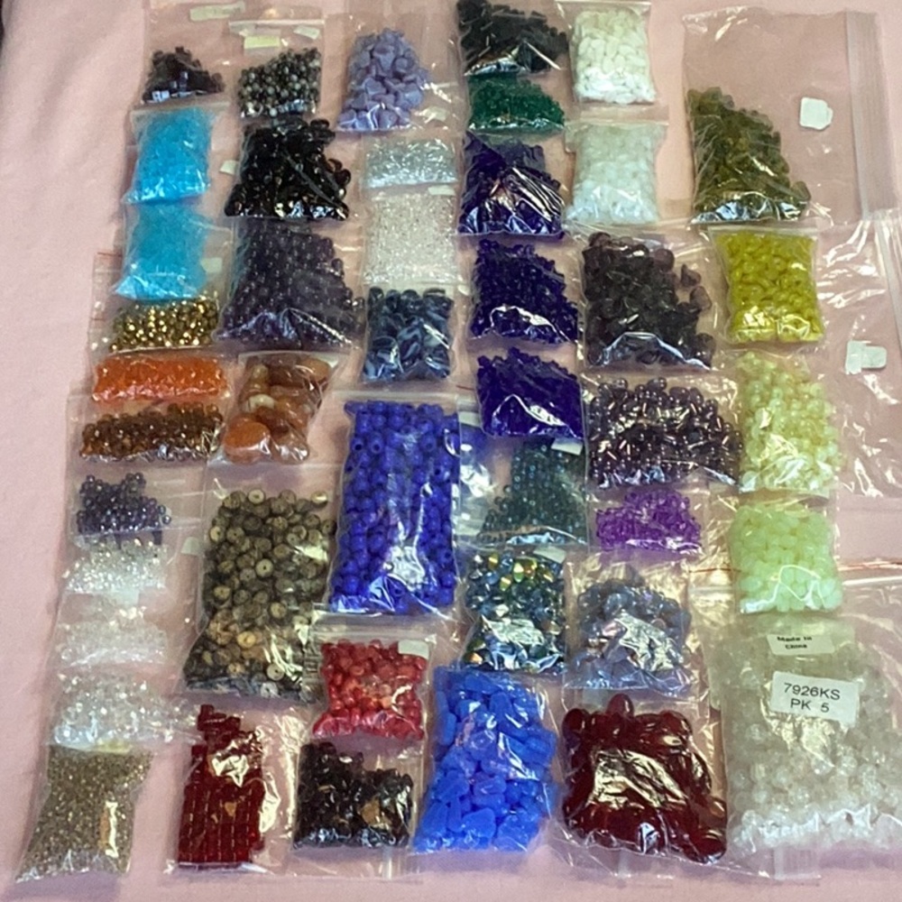 Lot #56 Jewelry Making Seed, Cube & Crystals + Stone & Shaped by the Hundreds